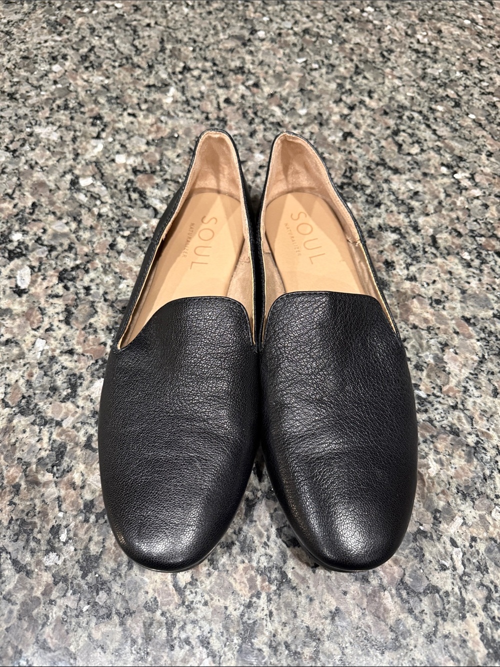 Naturalizer Soul Black Leather Slip-On Flats Size 10